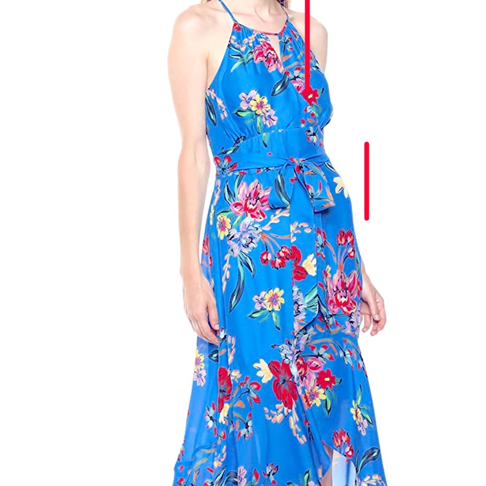 Parker Davina halter neck keyhole hi low dress Sz 10 Easter dress